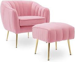 Check out our pink footstool selection for the very best in unique or custom, handmade pieces from our chairs & ottomans shops. Golden Finished Light Blue Altrobene Accent Chair With Storage Ottoman Modern Tube Chair Footstool Set For Living Room Bedroom Living Room Sets Home Kitchen Ohmychalk Com