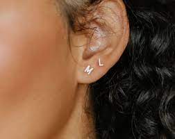 Initial Stud Earring Etsy Canada