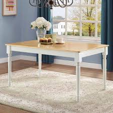 Those of you who love painted furniture know the epitome of farmhouse style : Better Homes And Gardens Autumn Lane Farmhouse Dining Table White And Natural Walmart Com Walmart Com