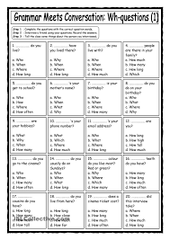 Grammar Meets Conversation Wh Questions 1 Getting To Know You This Or That Questions Wh Questions Teaching English Grammar