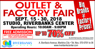 We're sharing some pictures here so you can get a glimpse of what you can expect there. Riverbanks Center Outlet And Factory Sale September 2018 Manila On Sale