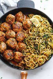 Boulettes De Viande Au Beurre A L 39 Ail Et Nouilles De Courgettes Au Citron Ce S Boulettes De Viande Au Beurre A L 39 A Cooking Recipes Food Recipes