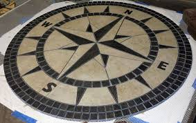 36 Handcrafted Porcelain Tile Classic Compass Rose Mosaic Medallion Made In Usa Ebay Mosaic Medallion Compass Rose Compass Rose Art