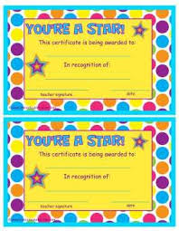 You Re A Star End Of The Year Certificates Student Certificates Preschool Certificates Kids Awards Certificates