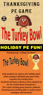 Thanksgiving Physical Education Game The Turkey Bowl Physical Education Games Physical Education Pe Games