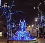 Customized Illuminated Park Decoration Across Street Motif Lights Show  Christmas Fountain Motif Lighting for Christmas Decoration