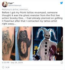 Minimalist over the garden wall tattoo. Woman S Frog Tattoo Gets Mistaken For Mike From Monsters Inc Inspires 5 Other People To Share Their Frequently Misinterpreted Tattoos As Well Bored Panda
