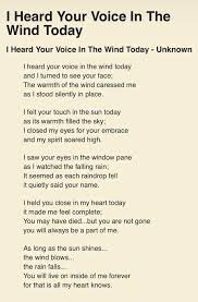 Genre I Heard Your Voice In The Wind Today Unknown Author The Flensburg Files Griefquotes Grief Quotes Grieving Quotes Memorial Poems For Dad Mom Poems