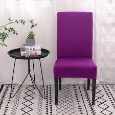 Solid Candy Purple Chair Cover 2 Pcs In 2021 Seat Covers For Chairs Dining Chair Seat Covers Dining Room Seating