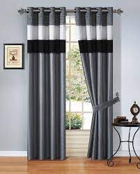 12pcs Black White Grey Striped Comforter Set Window Curtain Queen Size Curtains Living Room Black Curtains Living Room Curtain Decor