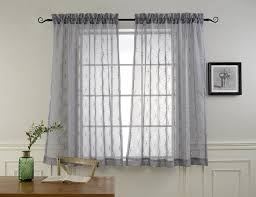 Rod Pocket Sheer Curtains For Bedroom By Mysky Home Embroidery Voile Short Curtain Panels For Living Room Short Curtains Curtains Living Room Sheer Curtains
