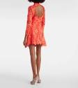 Floral guipure lace minidress in orange - Oscar De La Renta ...