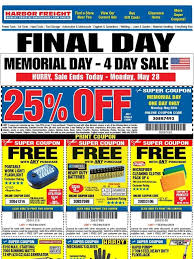20% off (3 days ago) harbor freight 20% coupons printable. Harbor Freight Tools Your 25 Off Coupon Is Valid Now Memorial Day Sale Ends Today Milled