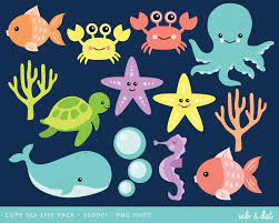 Ocean Clip Art Nautical Clipart Sea Life Clipart Whale Clipart Ocean Party Summer Clipart Sea Turtle Beach Clipart Instant Download Sea Life Clipart Clip Art Nautical Clipart