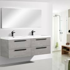 Vanity cabinets the vanity cabinet you choose sets the tone for your entire bathroom. Eviva Surf 57 Cement Grey Modern Bathroom Vanity Set With Integrated White Acrylic Double Sink Bathroom Vanities Modern Vanities Wholesale Vanities