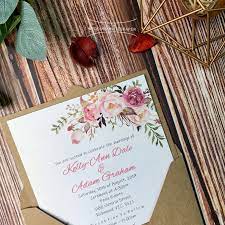 Cheap Rustic Wedding Invitations With Twine Handmade Kraft Blush Watercolor Floral Bohemian Garden Country Spring Fall Ws076 Wedding Invitations Rustic Wedding Invitations Cheap Wedding Invitations