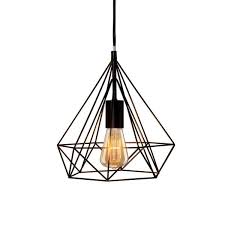 Cory Martin Fangio Lighting S 11 In 1 Light Black Diamond Cage Metal Pendant Wp 3862 The Home Depot