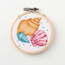 free counted cross stitch pattern summery seashells