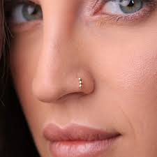 Amazon Com Gold Beaded Nose Ring 24 Gauge 14k Gold Filled Nose Piercing Hoop Handmade Products