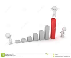 3d Characters And Bar Chart Stock Illustration