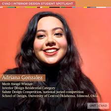 Interior Design Student Highlight: Adriana Gonzalez, senior from Los  Angeles now living in Fort Worth, pursuing her interest in residential and  hospitality design. Congratulations to Adriana, who is a Merit Award Winner