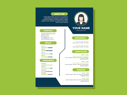 What's the difference between a cv and a resume? Free Cv Template With Blue And Green Colors Combination