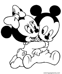 Download and print these mickey mouse and minnie coloring pages for free. Baby Minnie Mouse And Mickey Mouse Coloring Pages Minnie Mouse Coloring Pages Coloring Pages For Kids And Adults