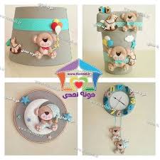 خونه نمدی On Instagram ست خرسی معروف خونه نمدی با رنگ بندی طوسی و آبی لوستر 170 سطل و دستمال 110 ساعت 130 تاب Felt Baby Felt Kids Kids Room Accessories