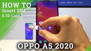 How To Insert Nano Sim Micro Sd Card In Oppo A5 2020 Sim Sd Installation Youtube