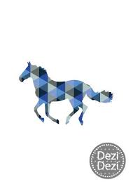 Printable Art Poster Print Blue Horse Print Horse Wall Art Office Artwork Blue Horse Geometric Animal Wall Art Wall Print Cavalo