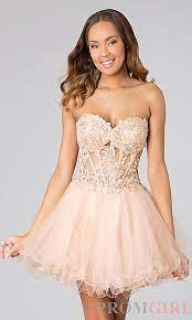 Strapless Babydoll Prom Dress At Promgirl Com Homecoming Dresses Formal Dresses Short Dresses