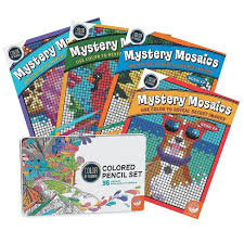 Mosaic coloring books for adults my magical mosaic coloring masterpieces. Mindware Color By Number Mystery Mosaics Books 11 14 With 36 Colored Pencils Set Coloring Books Target