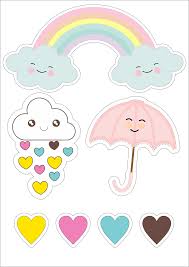 Lindo Topo De Bolo Chuva De Amor Visite Nosso Site Para Encontrar Imagens Como Essa Em Alta Definicao Cute Stickers Girl Birthday Themes Unicorn Party