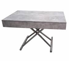 La table basse extensible relevable jump apportera un esprit de modernité et de transparence à votre intérieur. Table Basse Carree Ronde Ou Rectangulaire Au Meilleur Prix Table Basse Relevable Cube Coloris Beton Extensible 10 Couverts Pietement Chrome Inside75