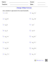 They were not used widely, though, until the 1600's, when logarithms simplified the large amounts of hand computations needed in the scientific explorations of the times. Algebra 2 Worksheets Exponential And Logarithmic Functions Worksheets