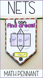 Nets And Surface Area Activity Students Find The Area Of Composite Figures Made Of Rectangles And Triangles In This Activit Math Pennant Math Word Walls Math