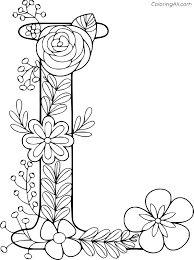 The benefits of coloring pages: Letter L With Flower Patterns Coloring Page Coloringall