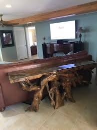 Teak Wood Root Console Table With Glass Top 72 Inches Teak Root Console Root Console Console Table