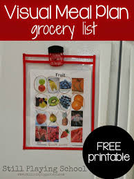 Visual Grocery Lists For Kids Grocery Kids Meal Plan Meal Plan Grocery List