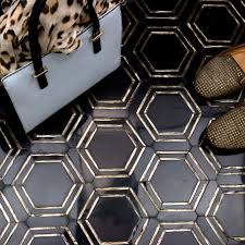 Black And Gold Kitchen Floor Tiles Black And Helix Gold Inlay Marble Tile Hexagon Black And Gold Marble Marble Mosaic Tiles Gold Tile