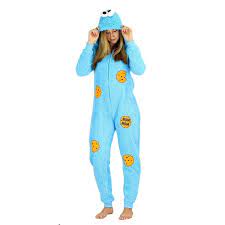 Women S Union Suit Disney Costume Onesie Plush Adult Pajama Cookie Monster Size 1x Walmart Com