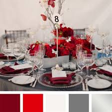 Crimson Red White Charcoal Silver Color Palette Silver Color Palette Wedding Color Schemes Red Red Wedding Decorations