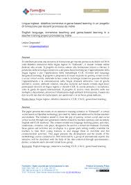 Pdf Lingua Inglese Didattica Immersiva E Game Based Learning In Un Progetto Di Formazione Per Docenti Promosso Da Indire Form Re Open Journal Per La Formazione In Rete Nc Nd 4 0