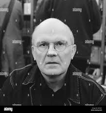 British author writer journalist Gordon Burn portrait photographed in the  bookstore at the Hay Festival Hay