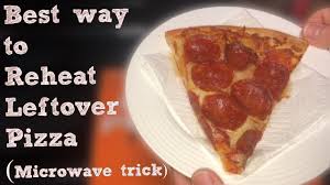 Pizza that was thawed in the microwave or in cold water should be eaten immediately. Best Way To Reheat Leftover Pizza In The Microwave Youtube