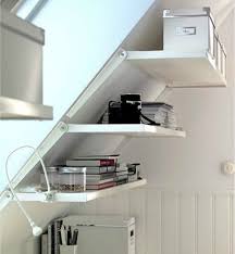 Storage Shelves Attached Under Stairs These Are New At Ikea Cool Idea For Marta S Room Slanted Walls Home Office Design Home