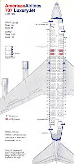 vintage airline seat map american airlines boeing 707 123