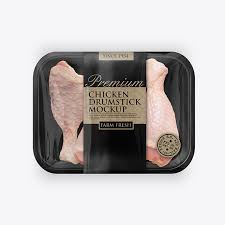 Download Packreate Chicken Drumstick Tray Packaging Mockup Black PSD Mockup Templates
