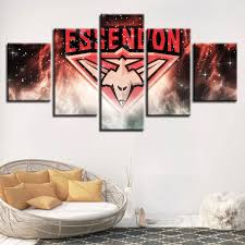 5 Pieces Canvas Painting Wall Art Lightning Essendon Sport For Living Room Decor Wall Art Canvas Painting Boy Bedroom Design Canvas Painting