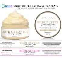 Printable Whipped Body Butter Label for Low Profile Jars, Whipped Body  Butter Small Jar, Whipped Body Butter Editable Template at Canva